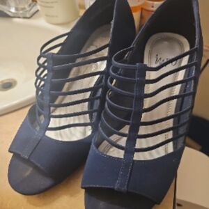 Navy Strappy Women's Heels